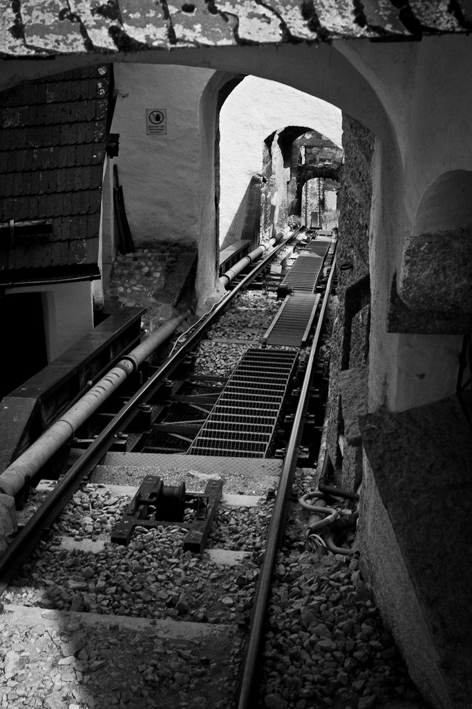 Forteresse Hohensalzburg - Dès le Moyen-Âge, la forteresse a été dotée d'un astucieux monte charge. Modernisé au fil du temps, voici ce qui reste de sa dernière version.