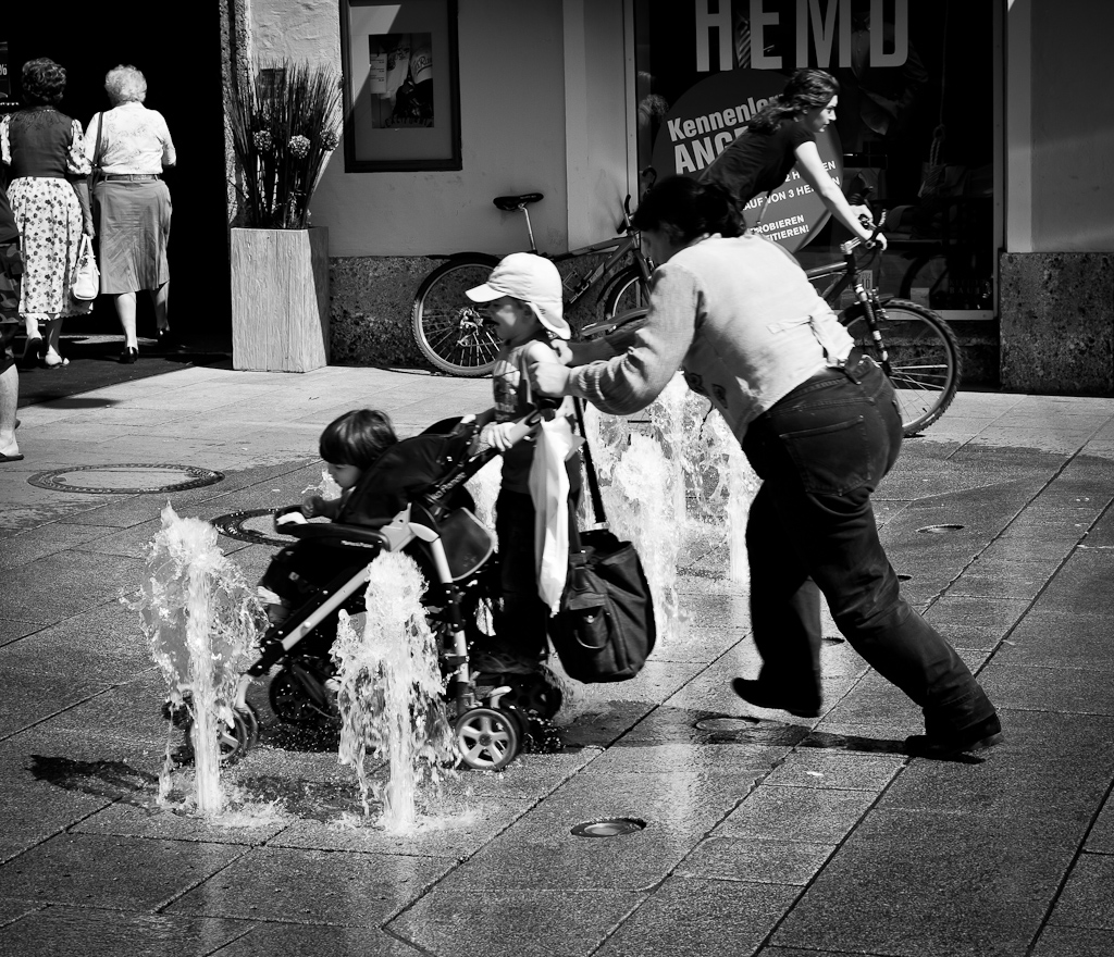 La traversée de la fontaine.